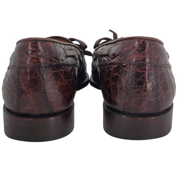 Vintage Ralph Lauren Italy Exotic Brown Alligator Womens 7B Dress Shoes Loafers - Picture 7 of 11